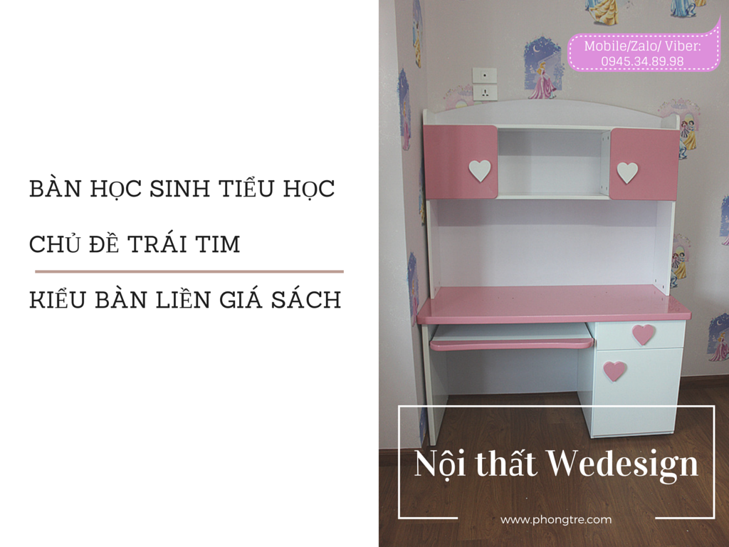 Album góc học tập - tủ quần áo chủ đề trái tim